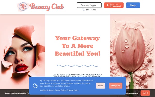 Screenshot of joinbeautyclub.com