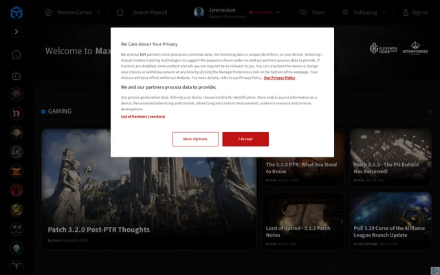 Screenshot of maxroll.gg
