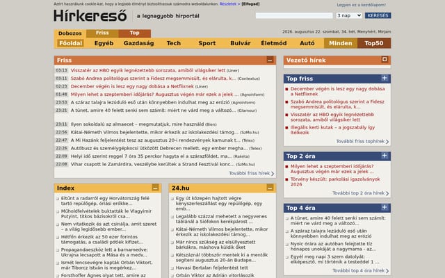 Screenshot of hirkereso.hu