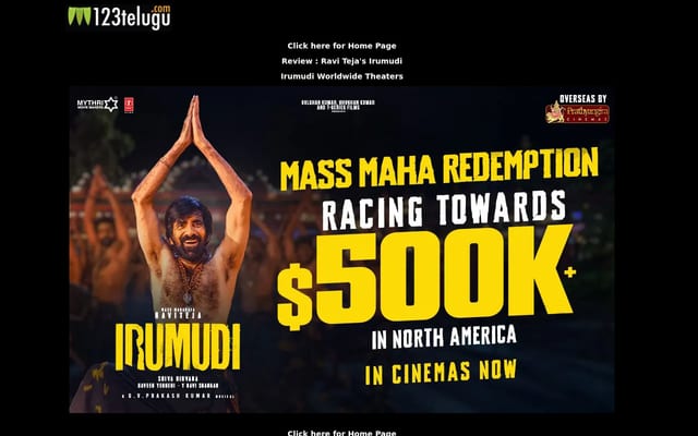 Screenshot of 123telugu.com