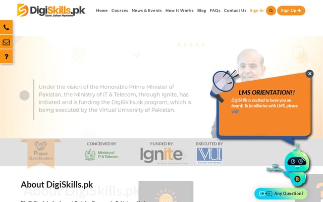 Screenshot of digiskills.pk