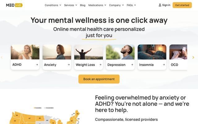Screenshot of medvidi.com