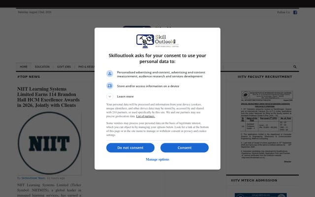 Screenshot of skilloutlook.com
