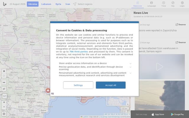 Screenshot of liveuamap.com