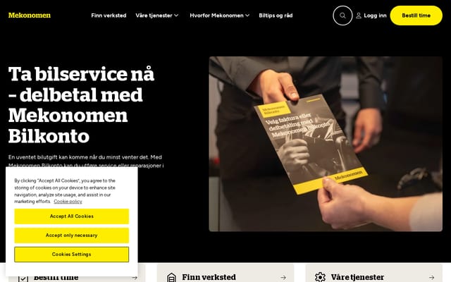Screenshot of mekonomen.no