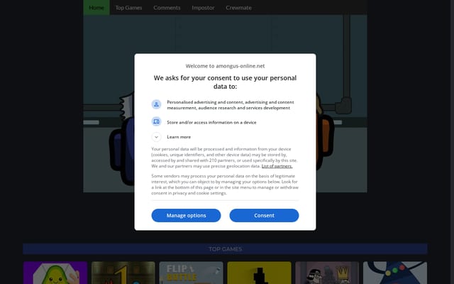 Screenshot of amongus-online.net