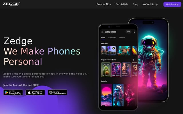 Screenshot of zedge.net