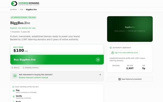 Screenshot of biggbos.live