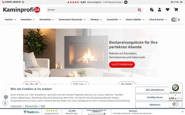 Screenshot of kaminprofi24.de