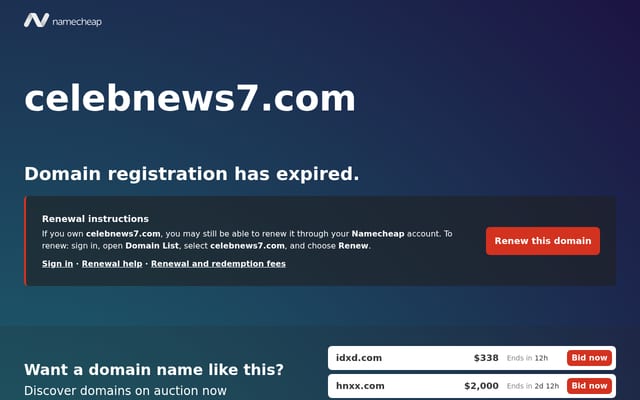 Screenshot of celebnews7.com