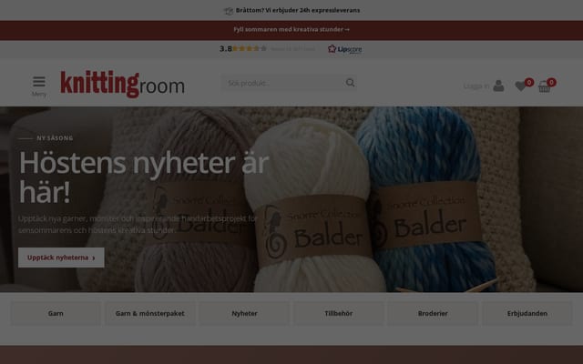 Screenshot of knittingroom.se