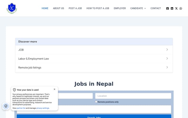 Screenshot of merorojgari.com