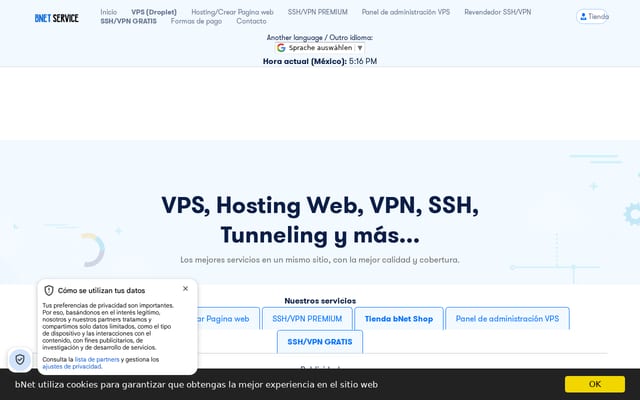 Screenshot of bnetservice.com.mx