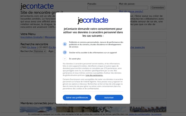 Screenshot of jecontacte.com
