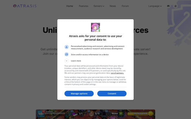 Screenshot of atrasis.net