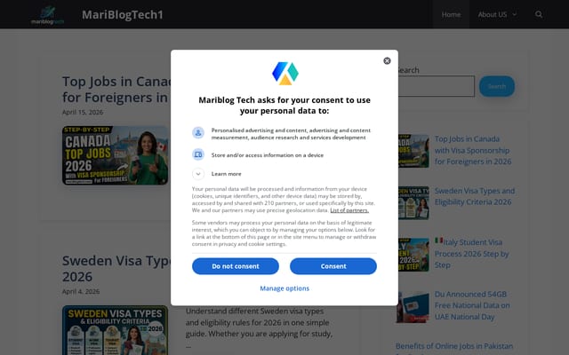 Screenshot of mariblogtech.com