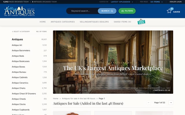 Screenshot of sellingantiques.co.uk