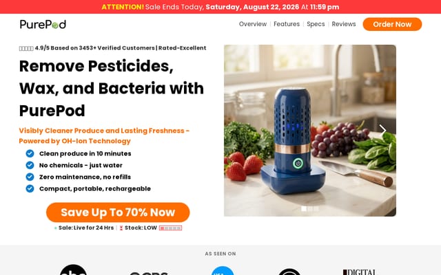 Screenshot of getpurepod.com
