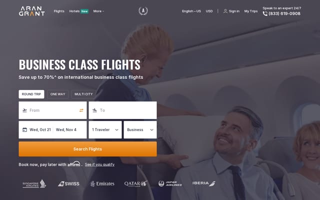Screenshot of arangrant.com