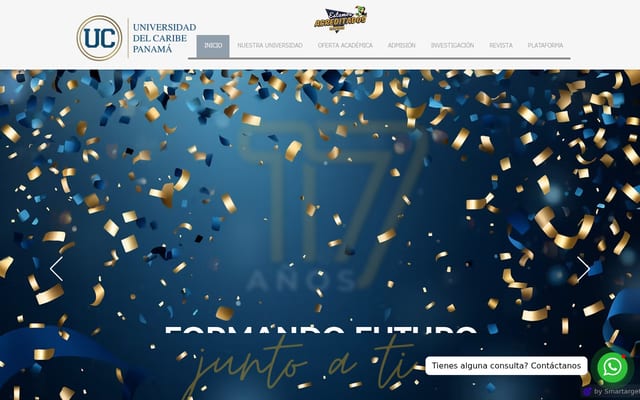 Screenshot of ucaribe.edu.pa