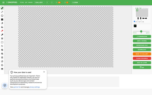 Screenshot of dinopixel.com