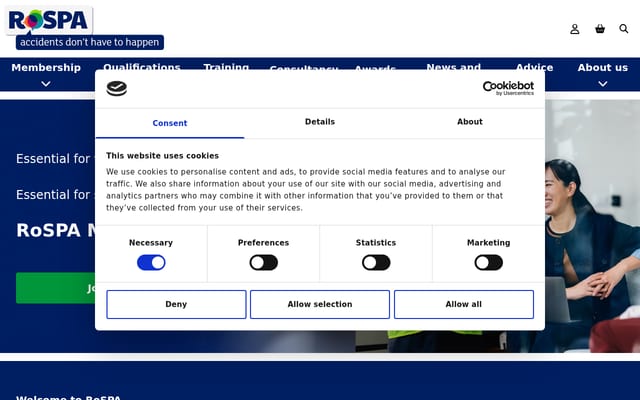 Screenshot of rospa.com