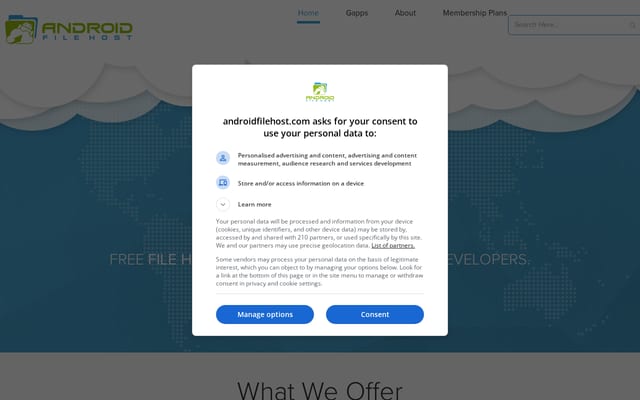Screenshot of androidfilehost.com