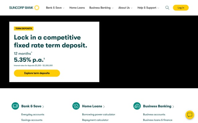 Screenshot of suncorpbank.com.au
