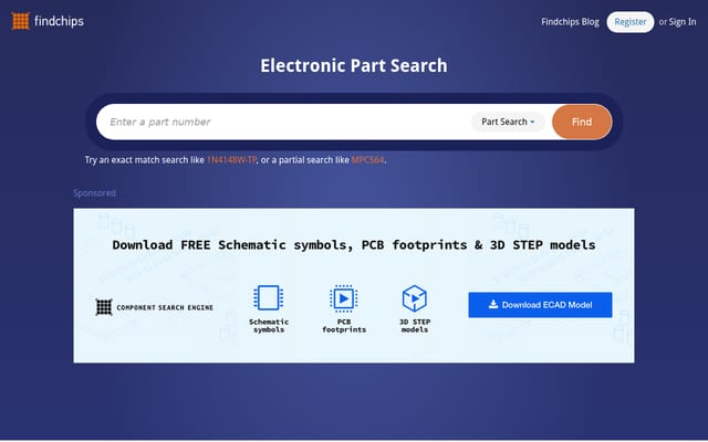 Screenshot of findchips.com