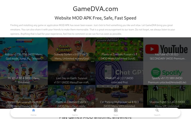 Screenshot of gamedva.com