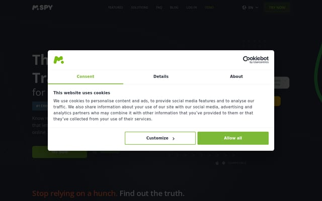 Screenshot of mspyonline.com