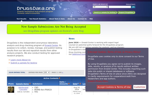 Screenshot of drugsdata.org