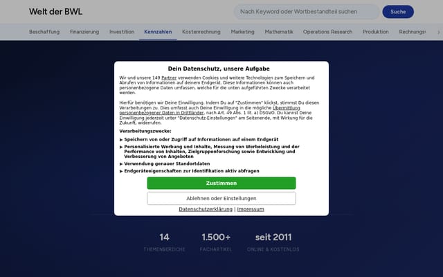 Screenshot of welt-der-bwl.de