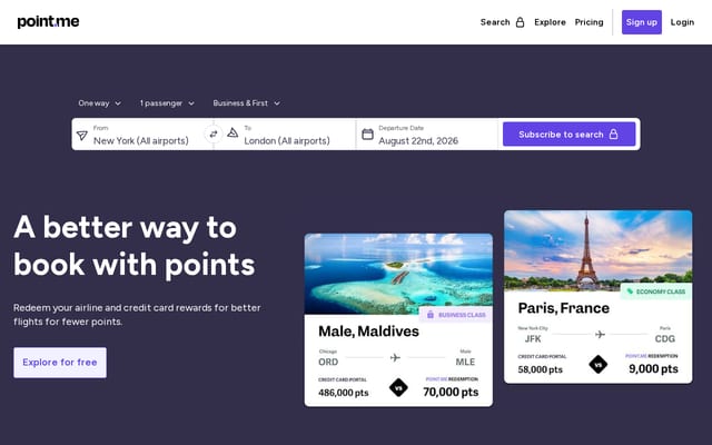 Screenshot of point.me