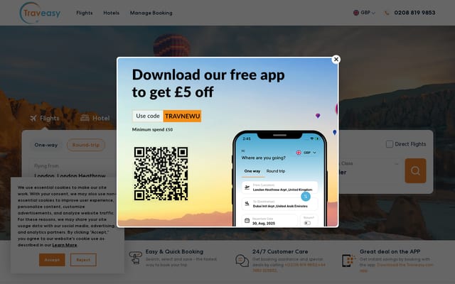 Screenshot of traveasy.com
