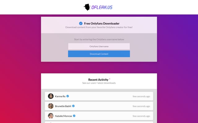 Screenshot of ofleak.us