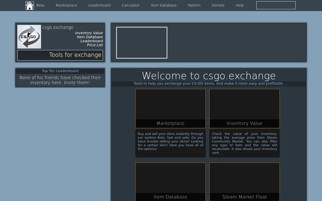 Screenshot of csgo.exchange