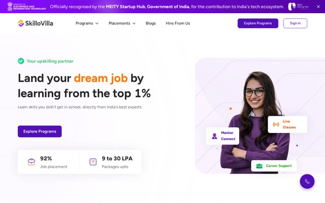 Screenshot of skillovilla.com