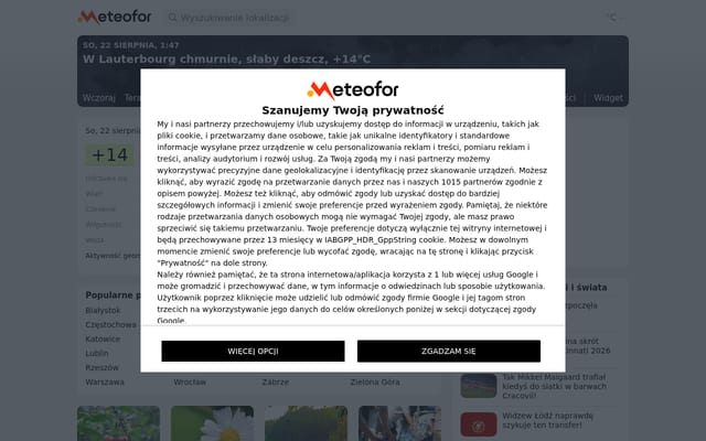 Screenshot of gismeteo.pl