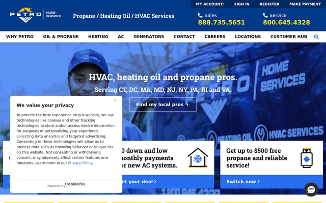 Screenshot of petro.com