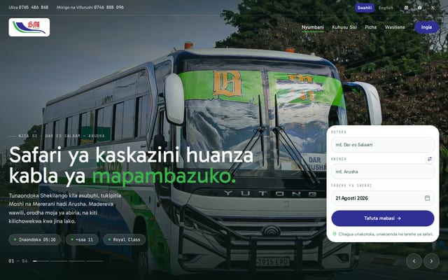 Screenshot of bmcoach.co.tz