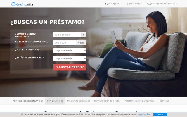 Screenshot of creditosms.com