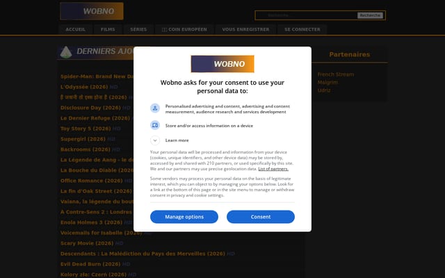 Screenshot of wobno.net