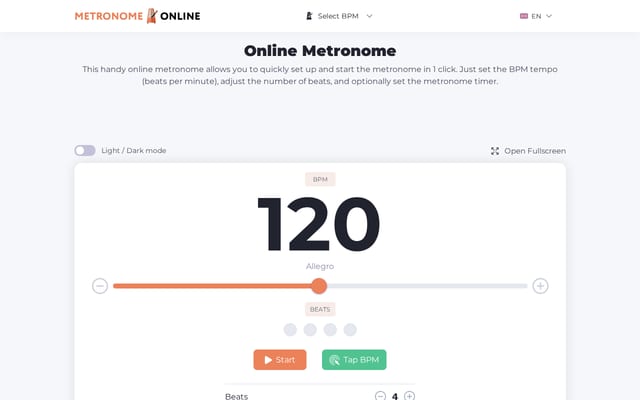 Screenshot of metronome-online.com