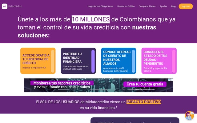 Screenshot of midatacredito.com