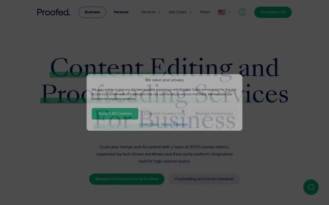 Screenshot of proofed.com