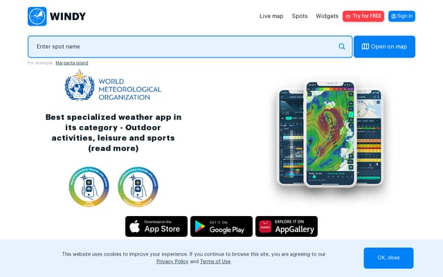 Screenshot of windyapp.co