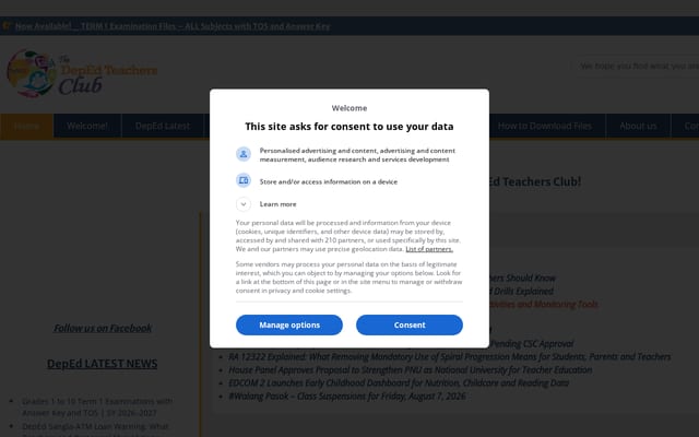 Screenshot of depedclub.com