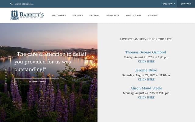 Screenshot of barretts.ca