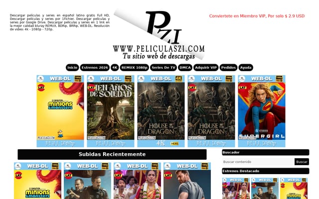 Screenshot of peliculaszi.com